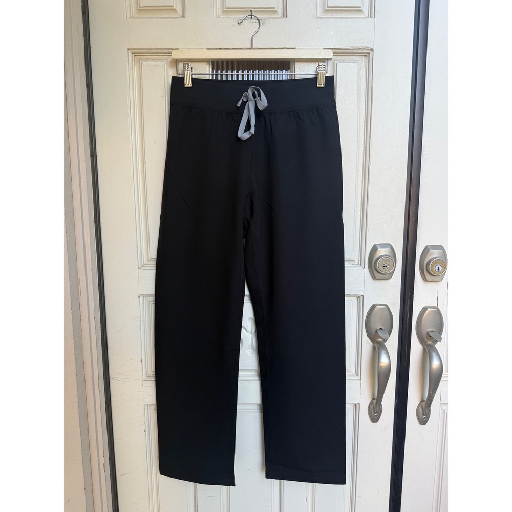 FIGS Livingston High Waisted Straight Leg Scrub Pants Black Size Small Petite